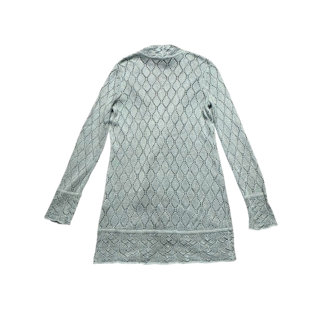 Pendleton Long Open Front Crochet Knit Cardigan S… - image 2